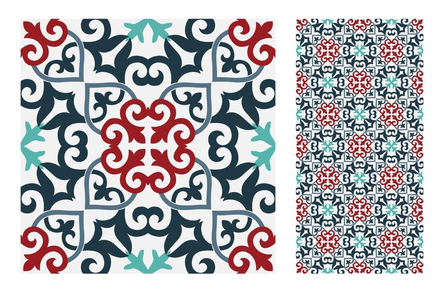 vintage tiles patterns antique seamless vector