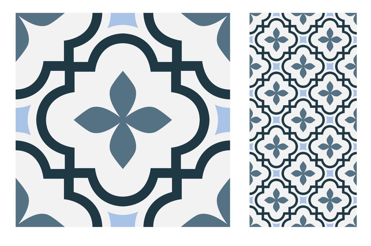 vintage tiles patterns antique seamless vector