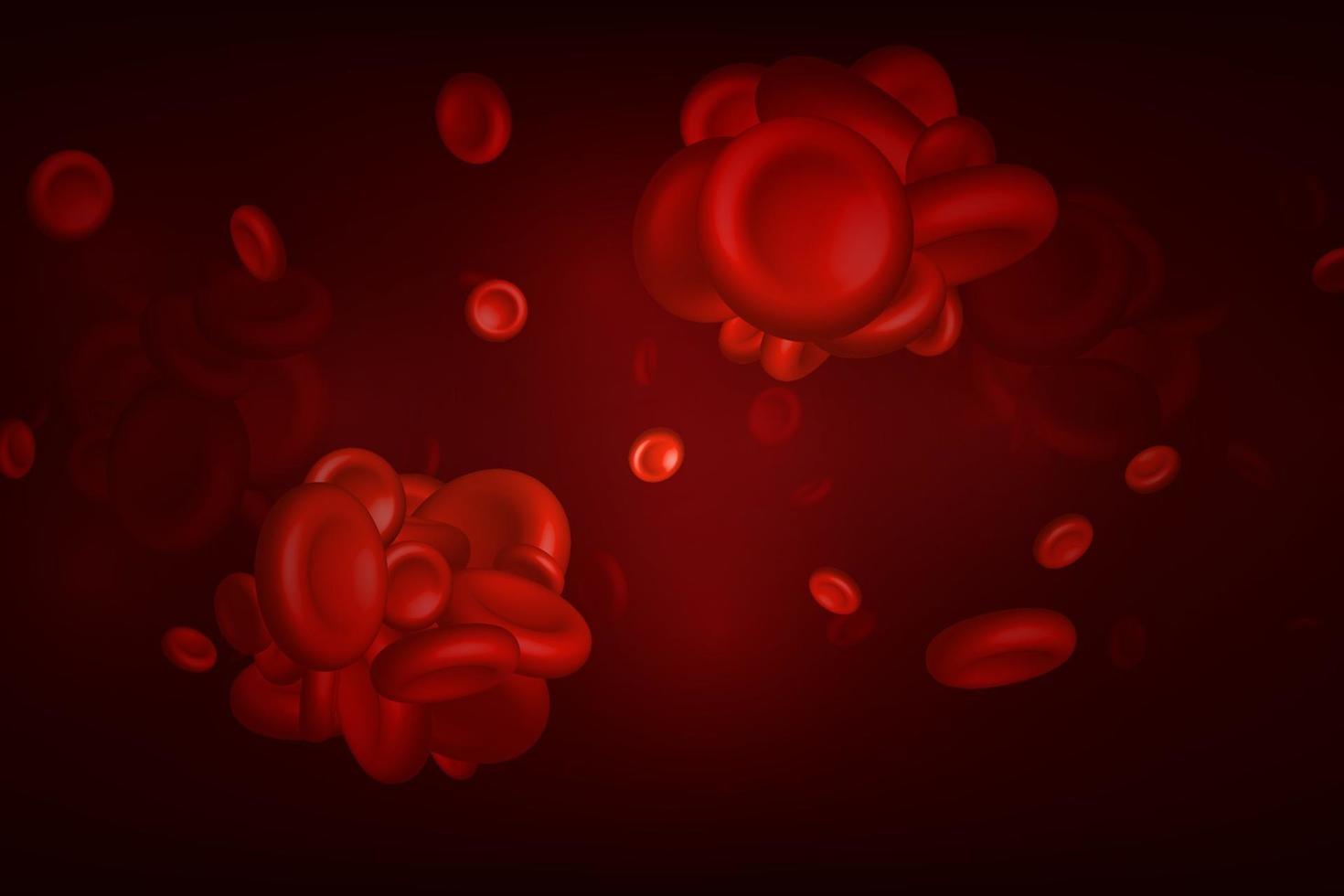 coágulos de sangre trombos o émbolos con eritrocitos coagulados vector
