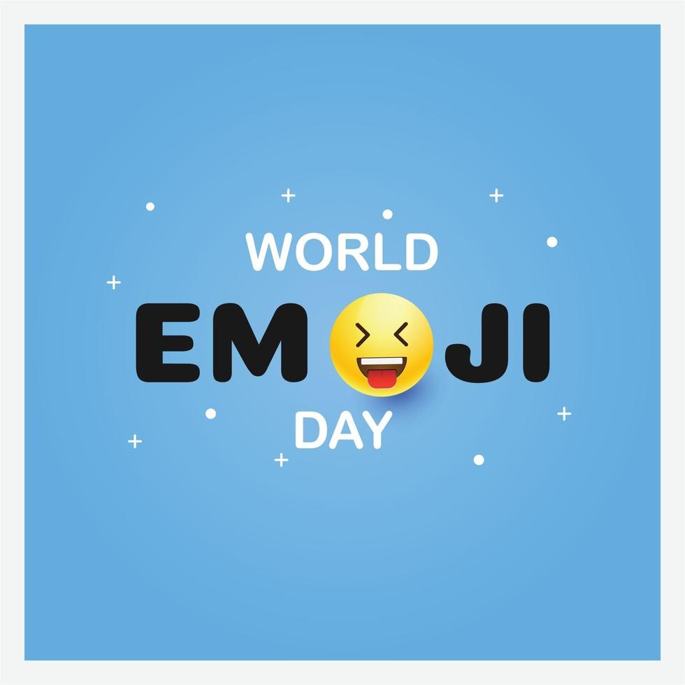 World emoji day greeting card and background template Hand drawn Flat design Vector illustration