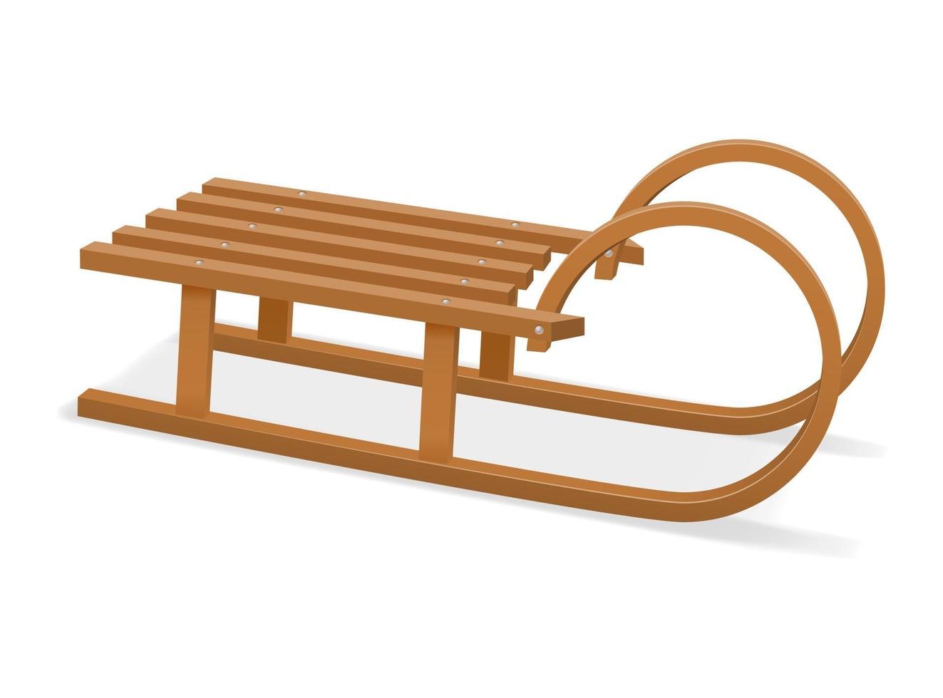 childrens wooden sleigh stock vector illustration isolated on white background