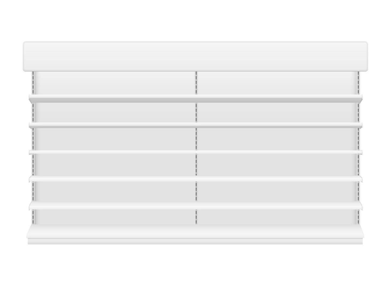 estante de la estantería para el comercio de la tienda plantilla vacía para la ilustración del vector de la acción del diseño aislada en el fondo blanco