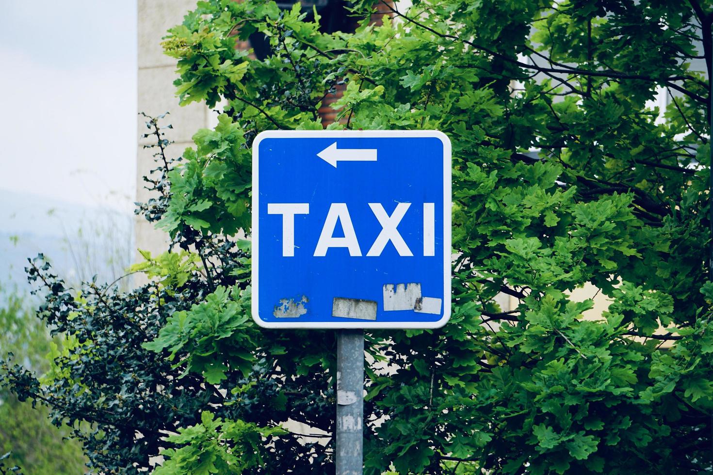 taxi stand traffic signal on the street photo