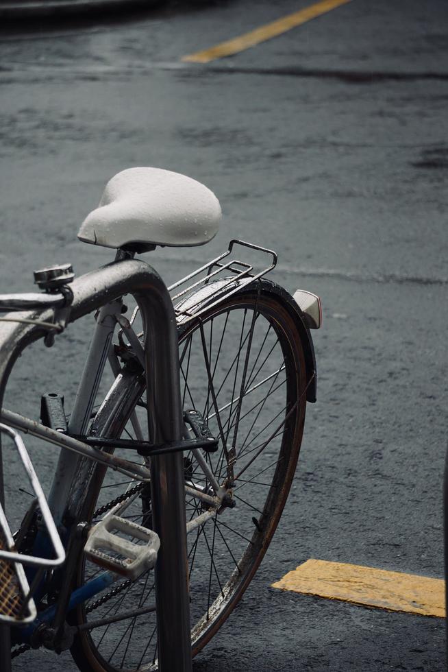 bicycle on the street mode of transportation photo