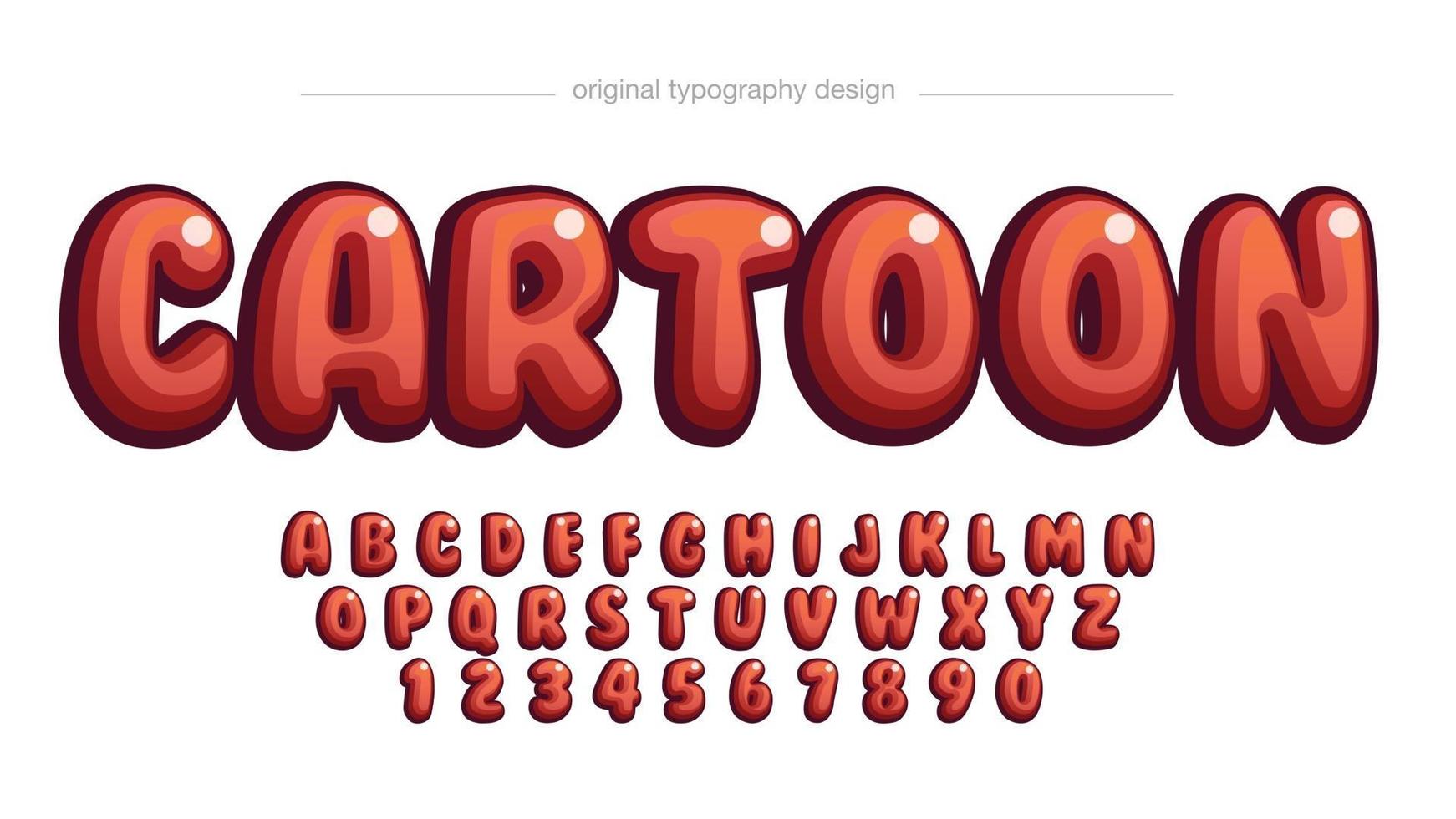 Red Rounded Cartoon Typography vector