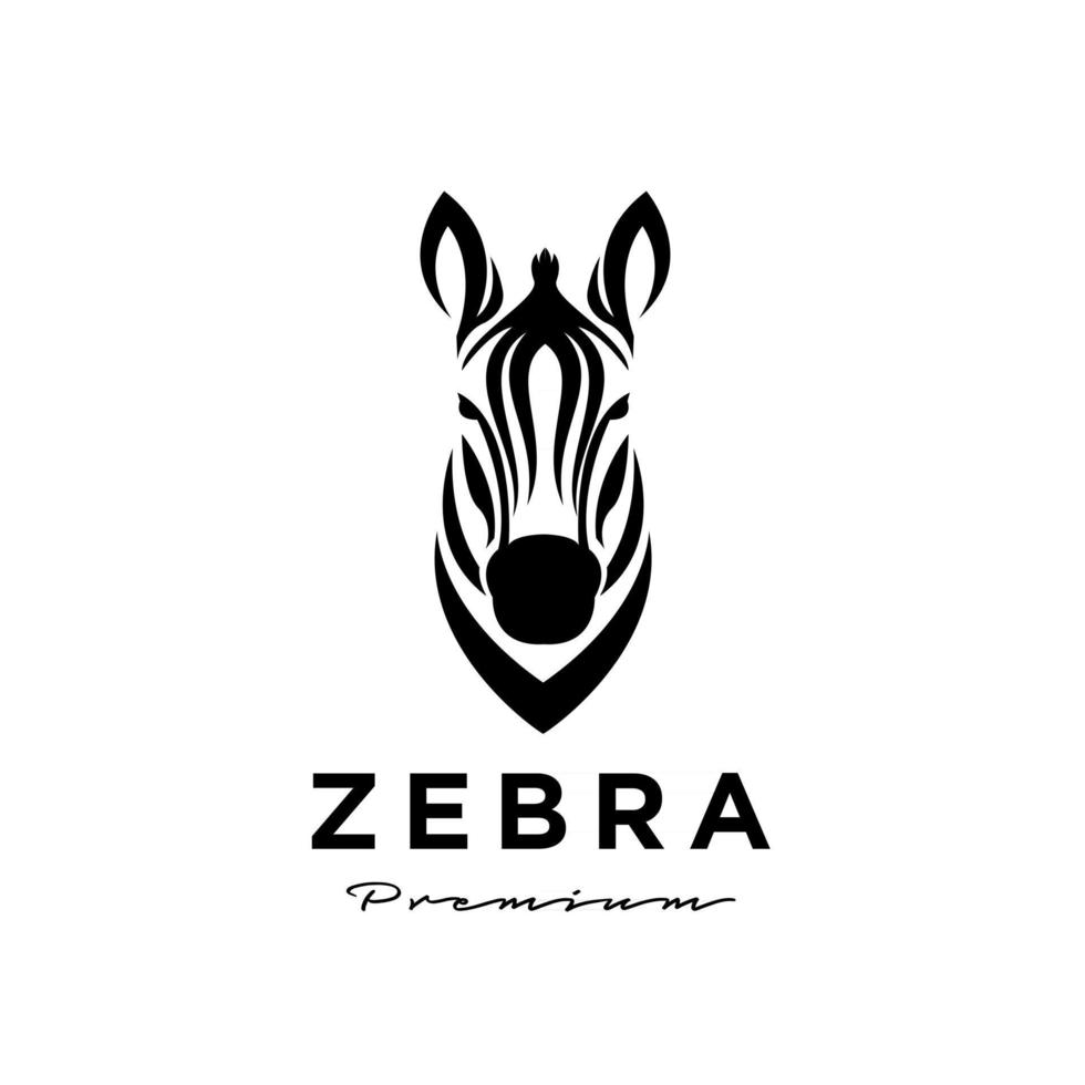 premium Zebra head vector logo icon design