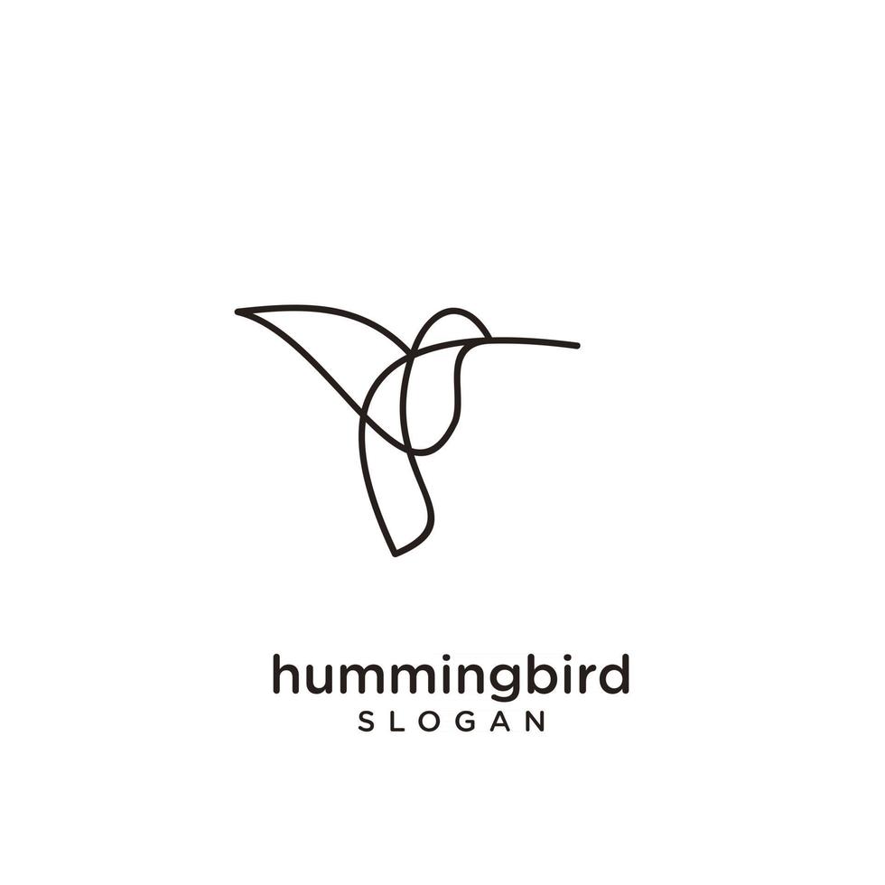 Hummingbird line abstract simple modern logo icon design vector