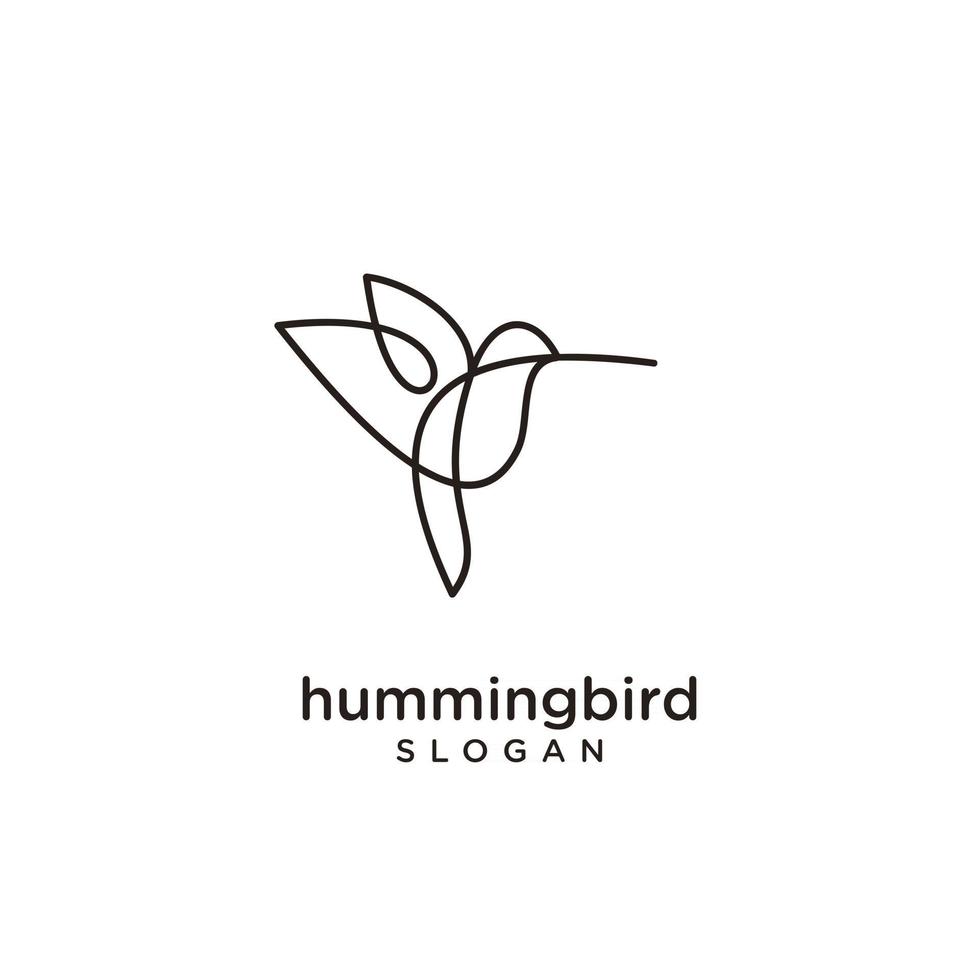 colibrí, línea, extracto, simple, moderno, logotipo, icono, diseño vector