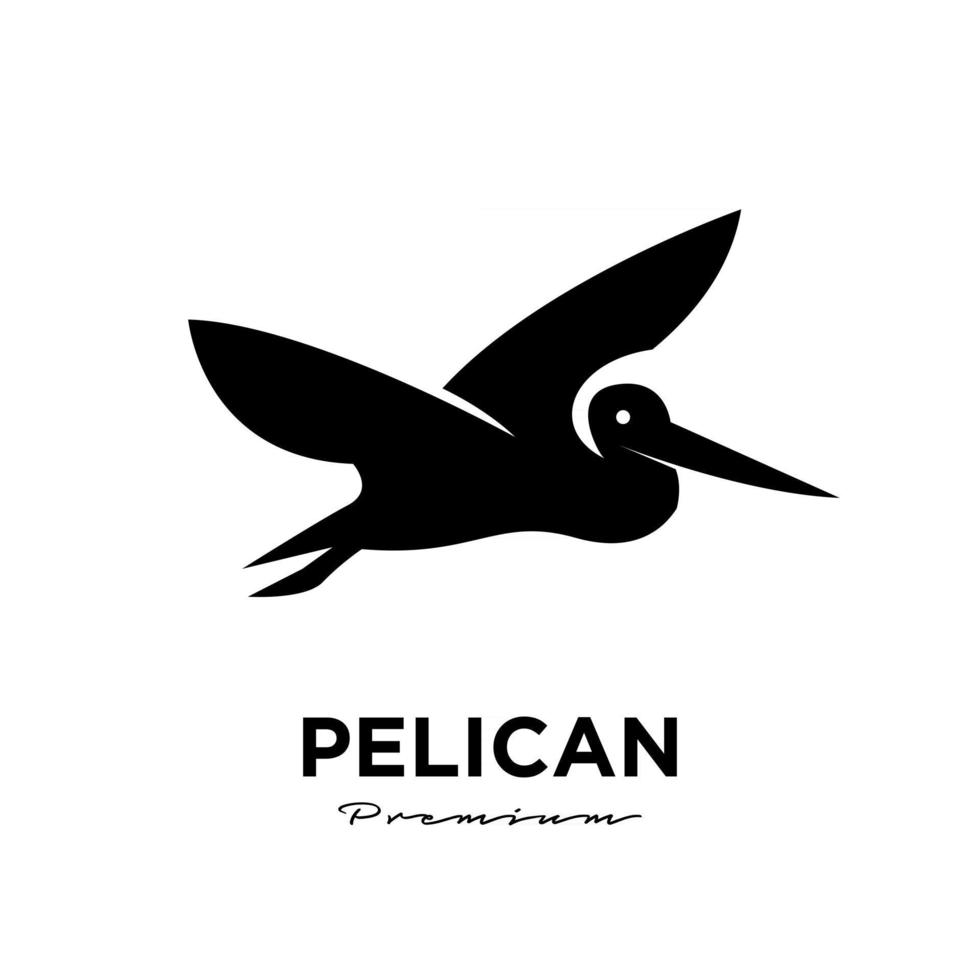 Pelícano negro logo icono diseño ilustración vectorial vector