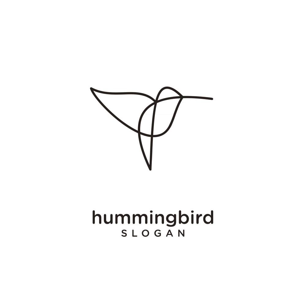 Hummingbird line abstract simple modern logo icon design vector