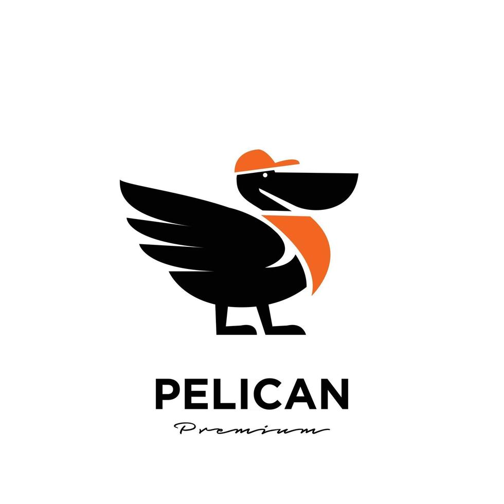 Pelican simple y mensajería de entrega rápida y rápida icono de vector de diseño de ilustración de fondo aislado