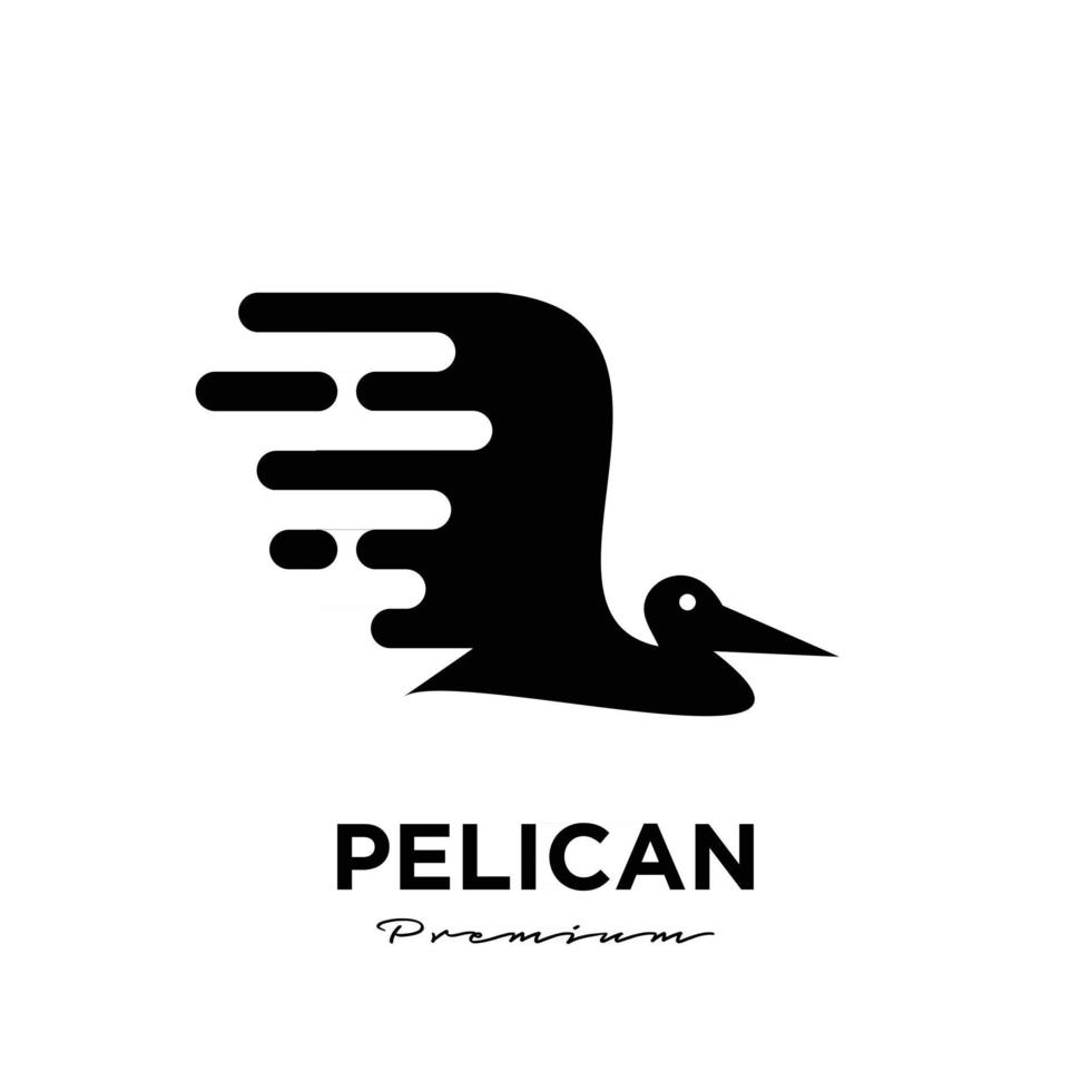 abstract Flying Pelican Fast Data Logo icon design illustration vector template