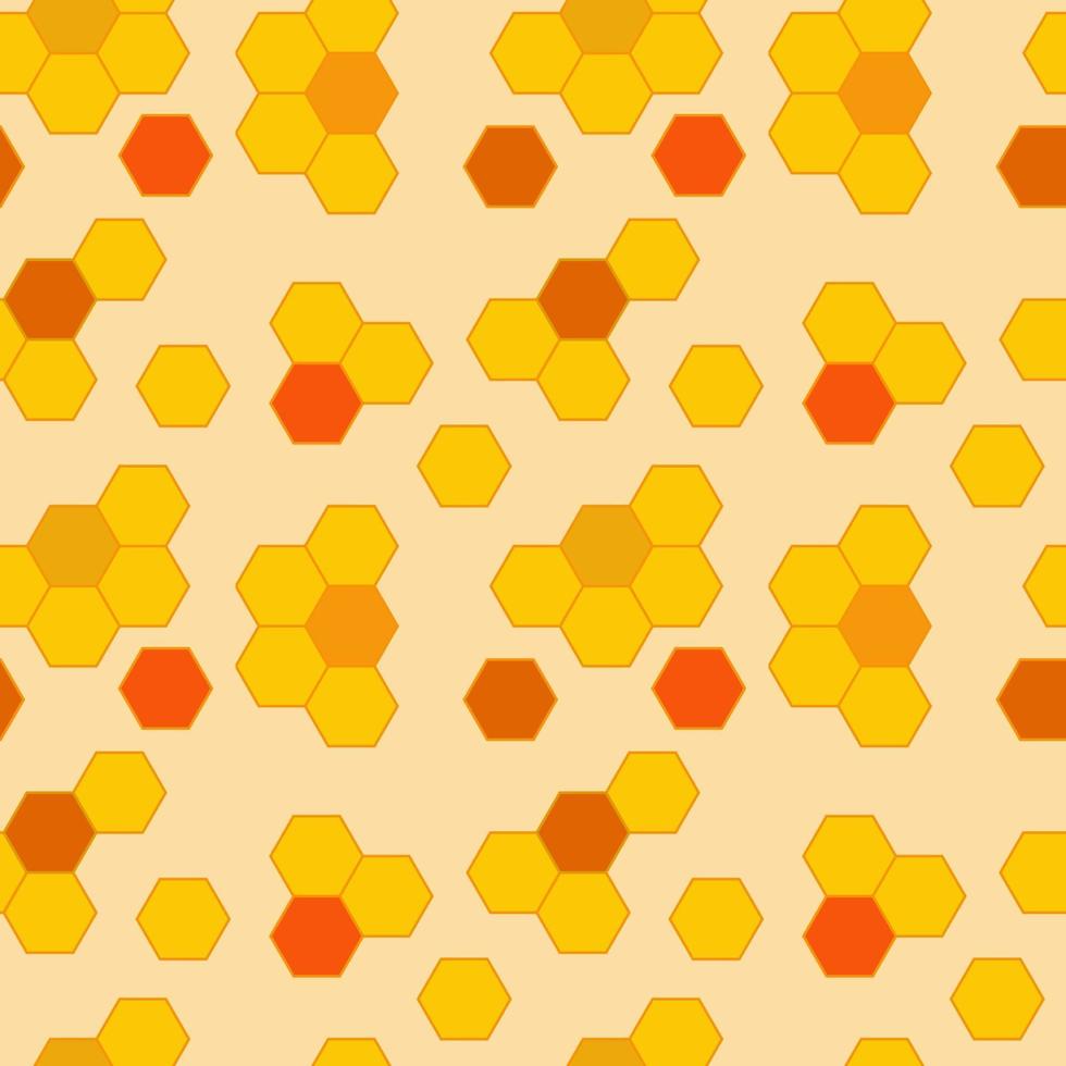 Vector honeycomb orange continuous pattern