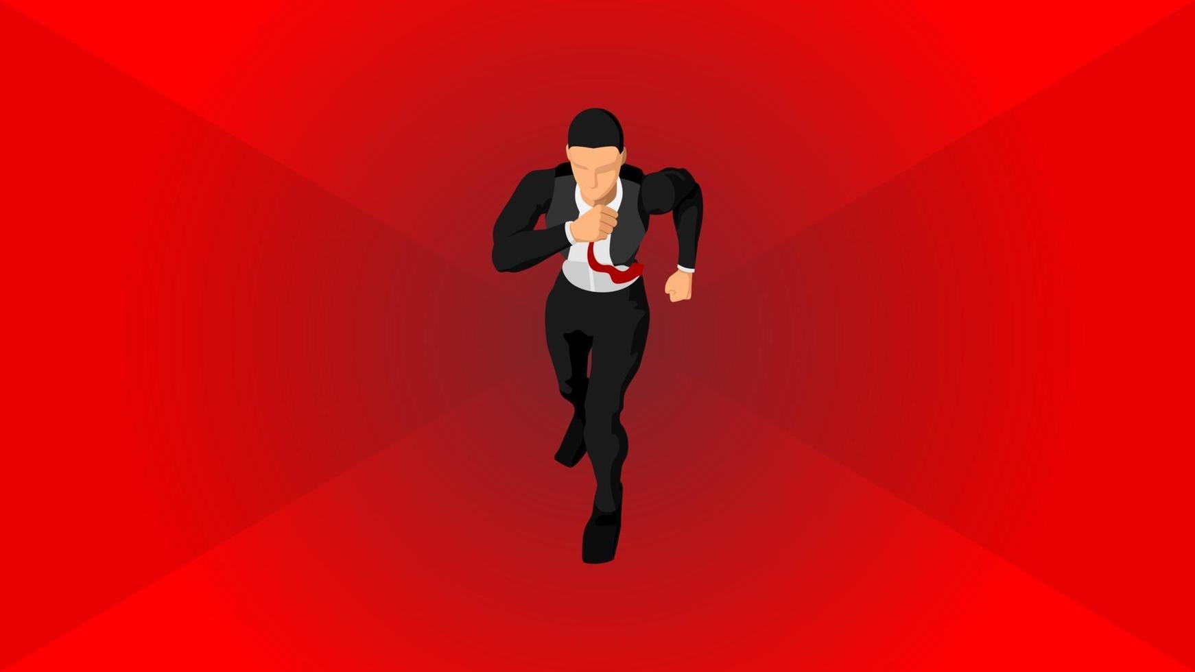running business character vector