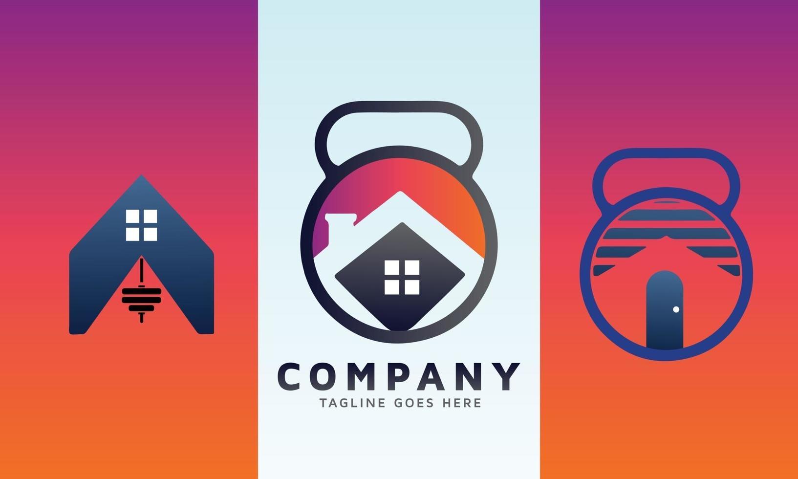 A set of real estate logo design vector