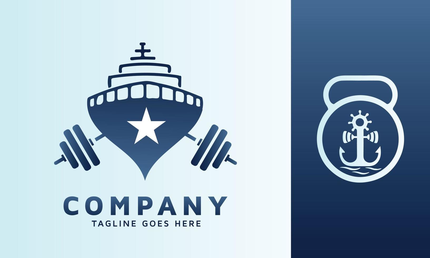 Marine logo design idea in two different icons vector