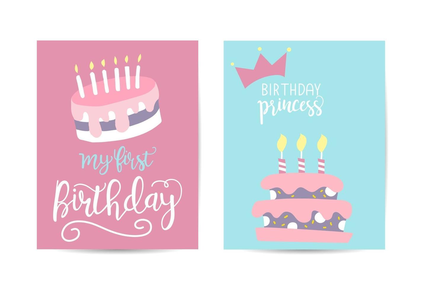 Greeting card happy birthday illustrations vector