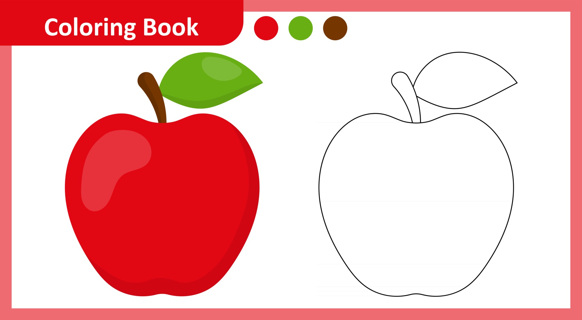 Download Coloring Book Apple 2434382 Vector Art At Vecteezy