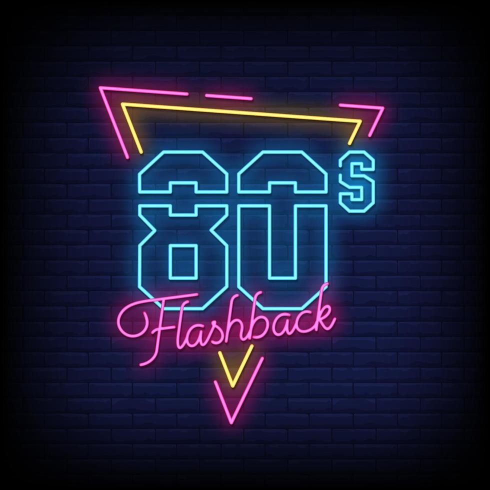 80s Flashback Neon Signs Style Text Vector