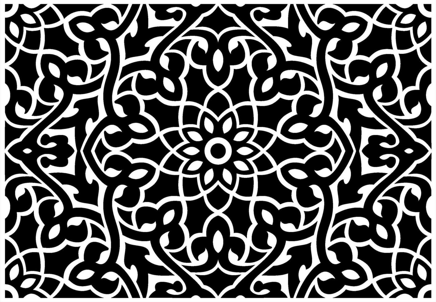 adorno floral clásico en estilo indio oriental vector