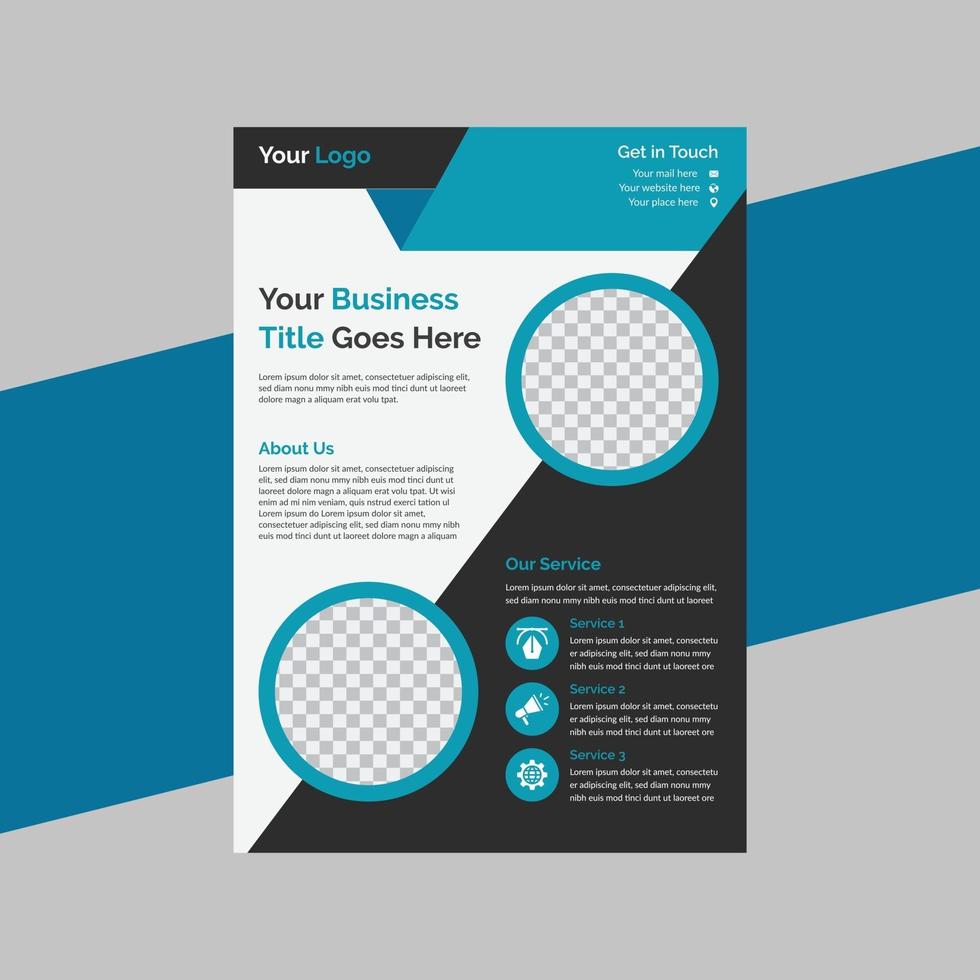 Corporate flyer leaflet design template free vector