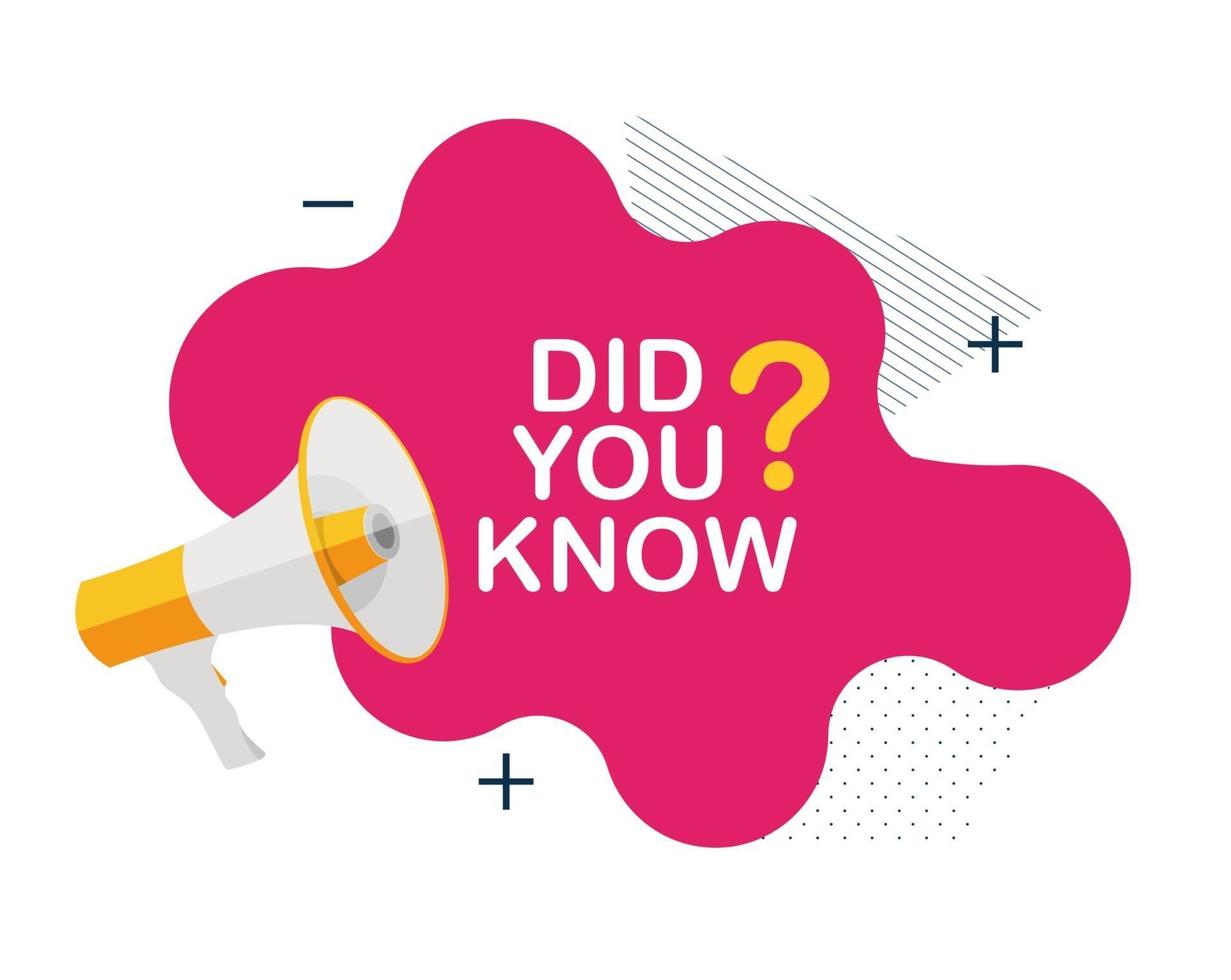 Did you know interesting fact label sticker vector