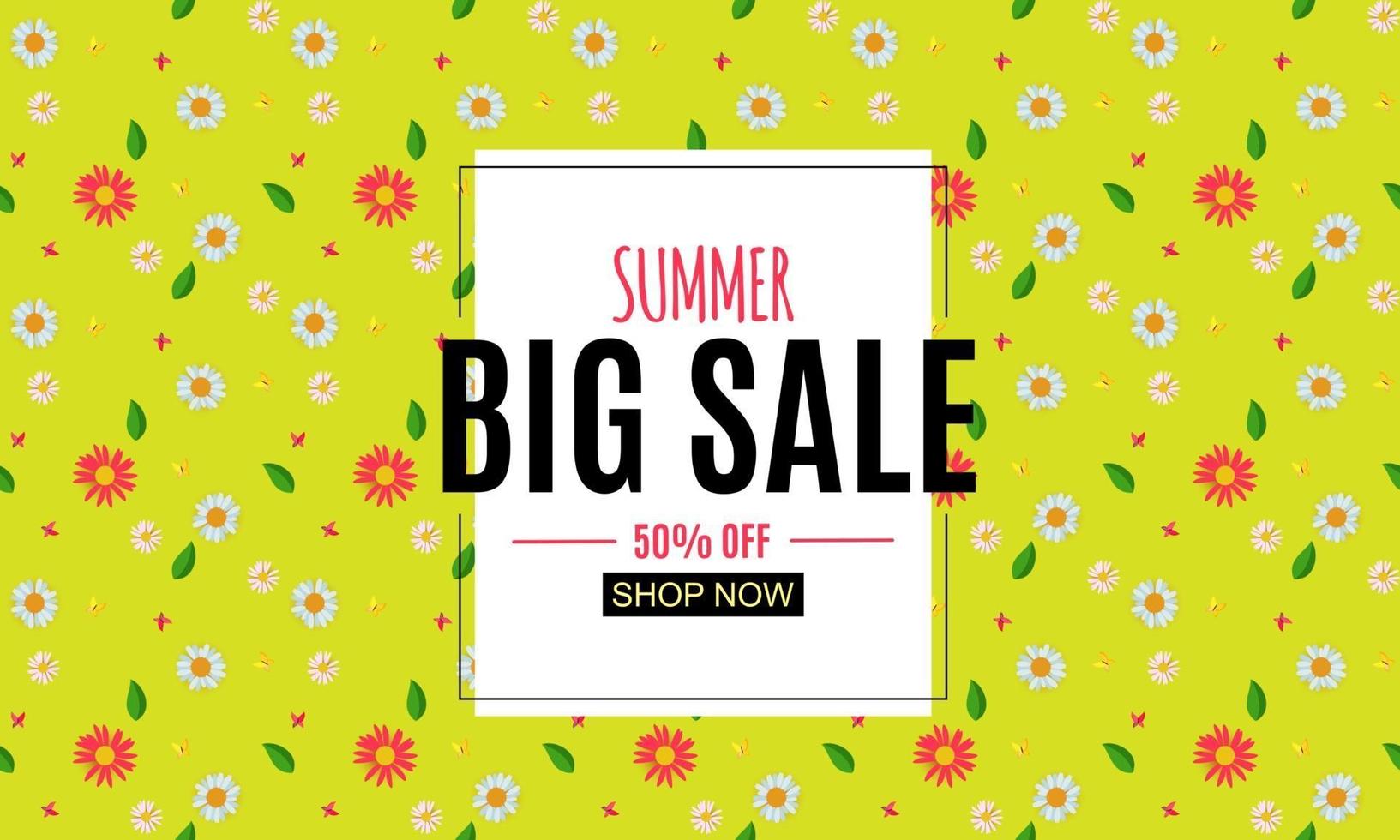 Abstract Summer Sale Background with Frame vector