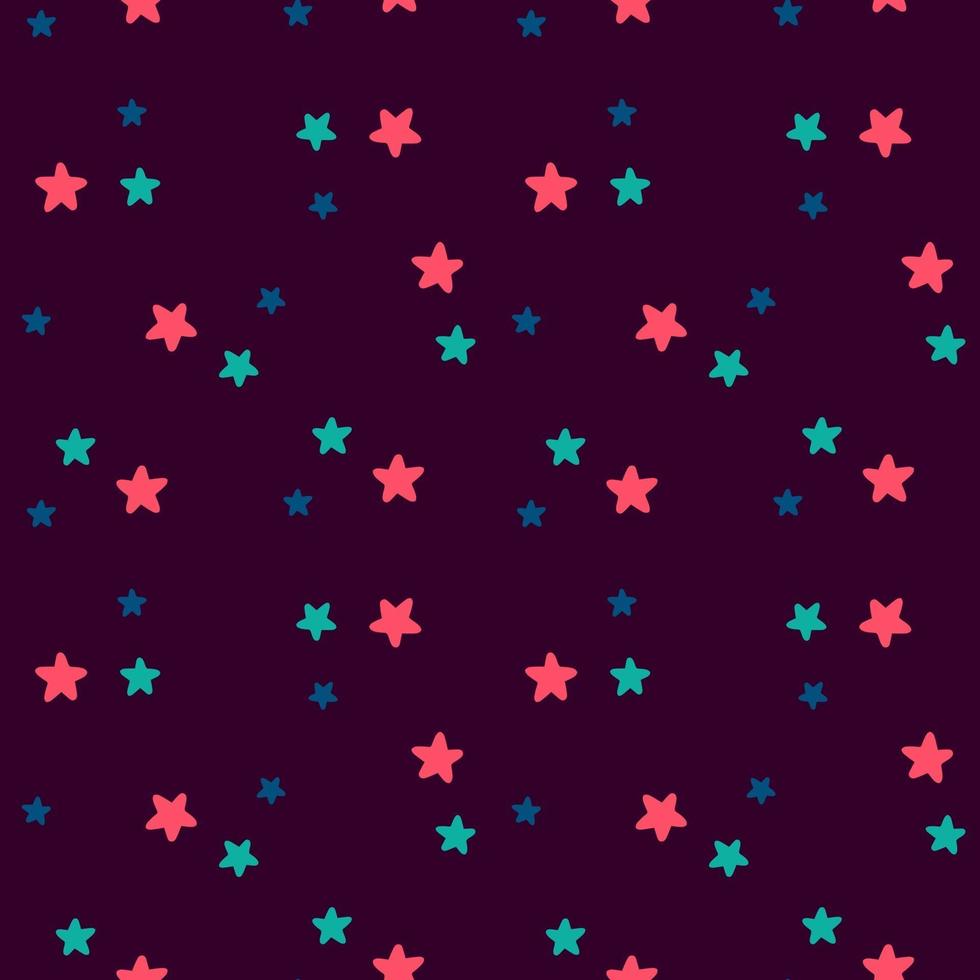 Seamless pattern with colored stars vector