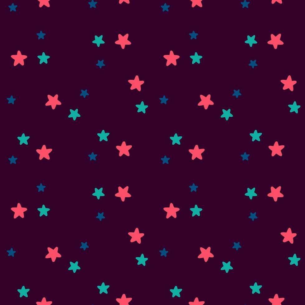 Seamless pattern with colored stars vector