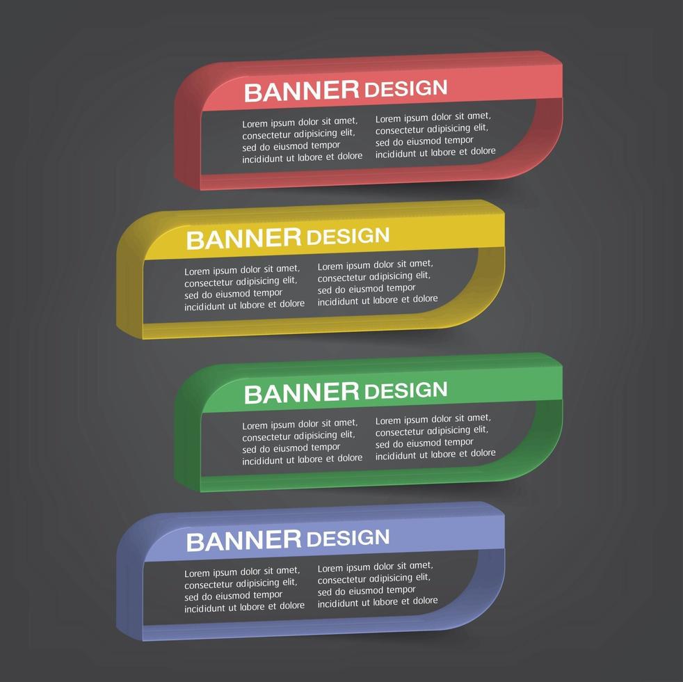 modern text box template banner Infographics vector