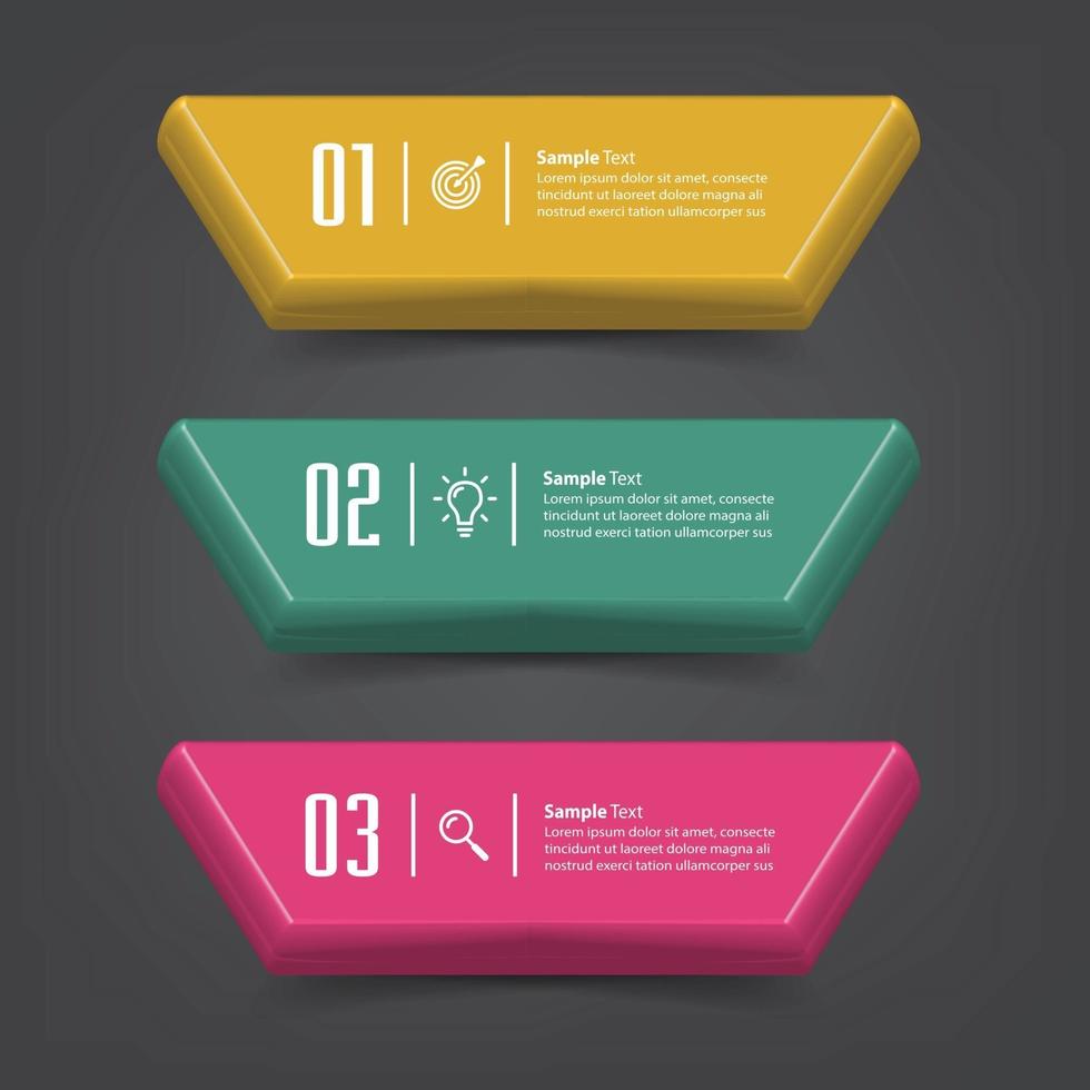 modern text box template banner Infographics vector