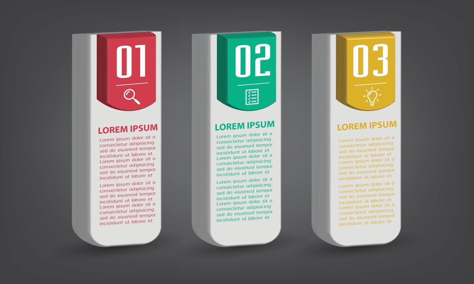 modern text box template banner Infographics vector