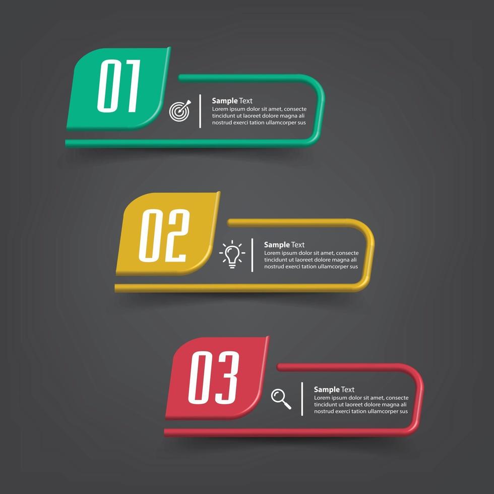 modern text box template banner Infographics vector