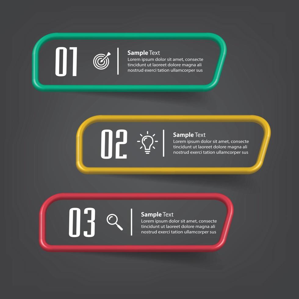 modern text box template banner Infographics vector