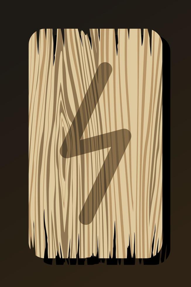 ISOLATED ON WHITE WOODEN RUNE SOWULO vector