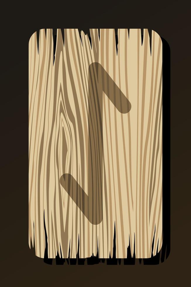 aislado en blanco de madera runa eihwaz vector