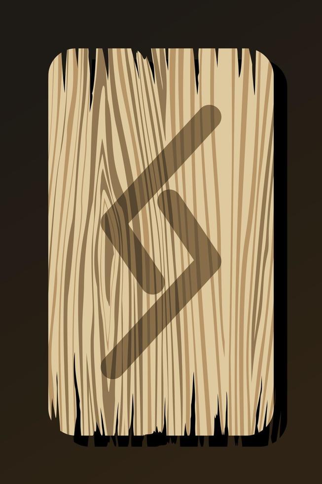 ISOLATED ON WHITE WOODEN RUNE JARA vector