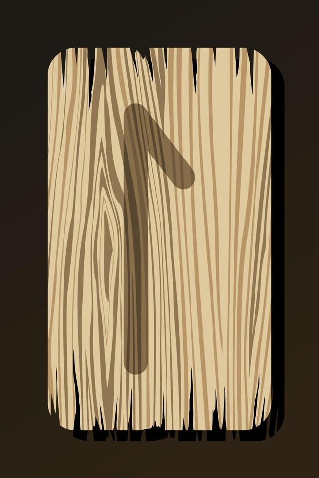 aislado en blanco de madera runa laguz vector
