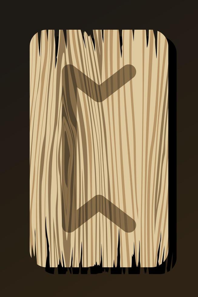 aislado en blanco de madera runa perthu vector