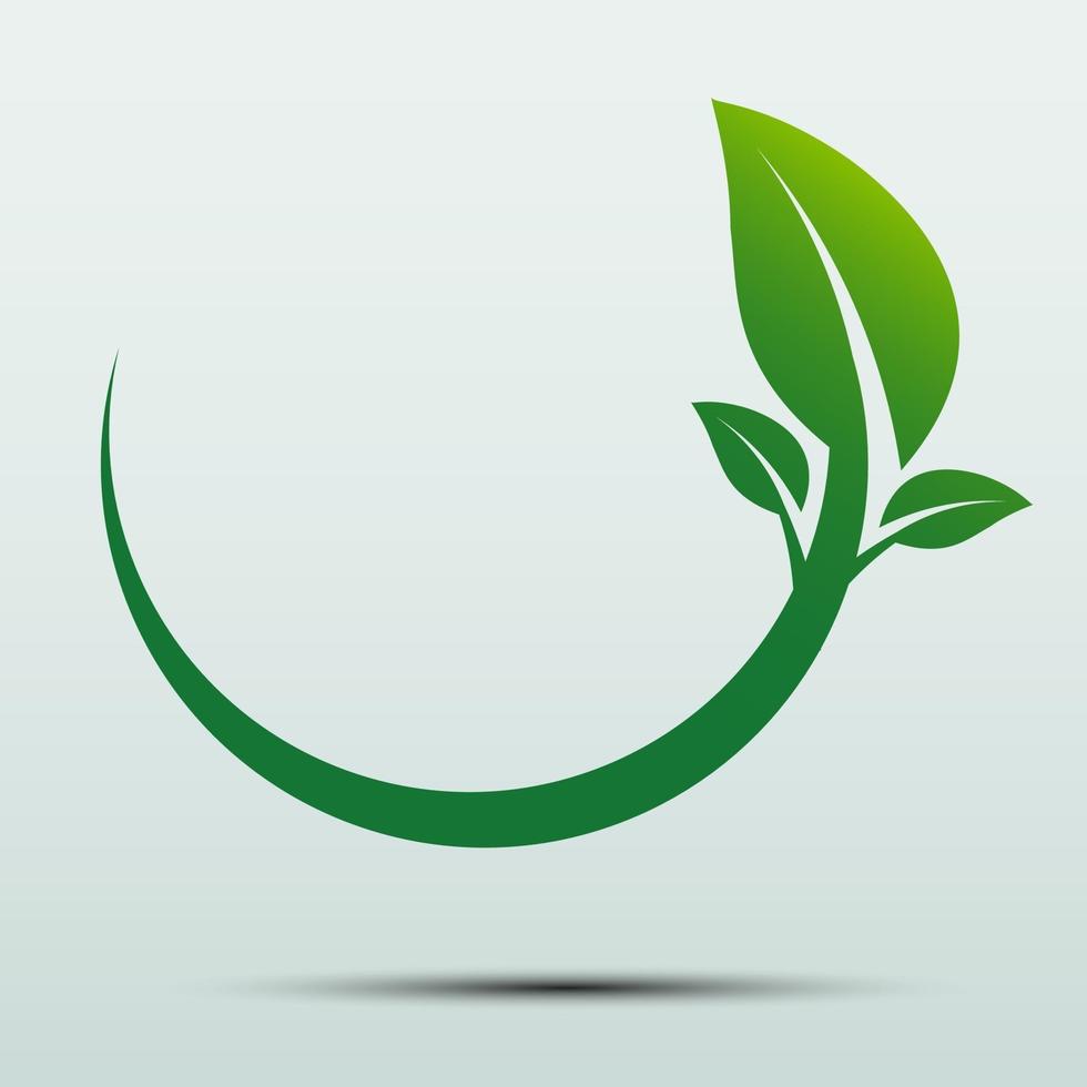 Green leaf logo ecology nature vector