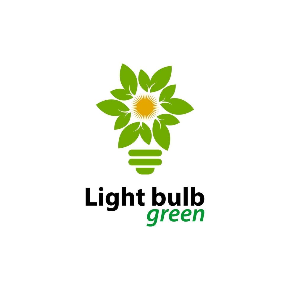 Ecology light bulb green logo icon design template vector