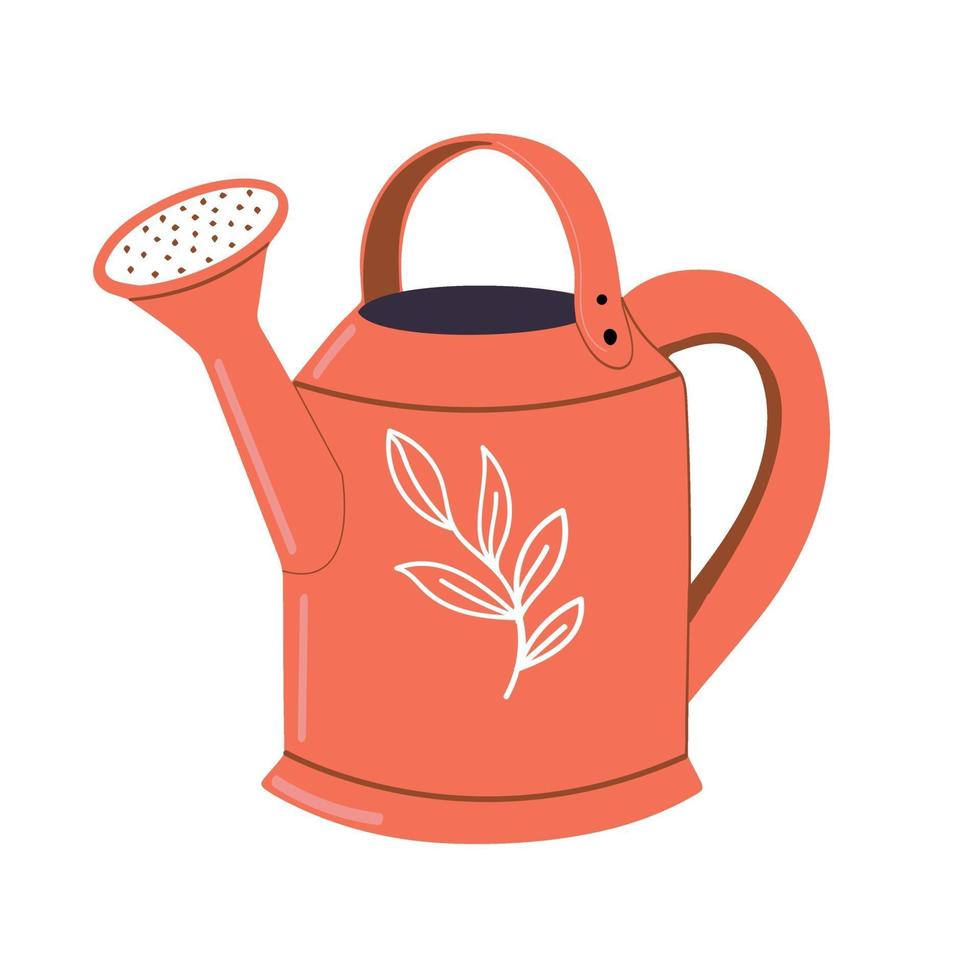 Garden watering can isolated on a white background. Flat vector illustration