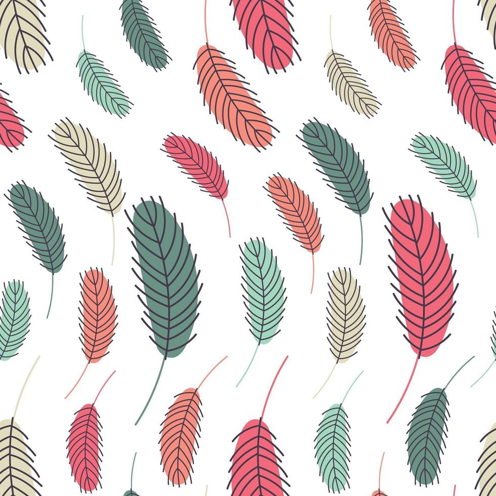 Feathers seamless pattern. Vector illustration