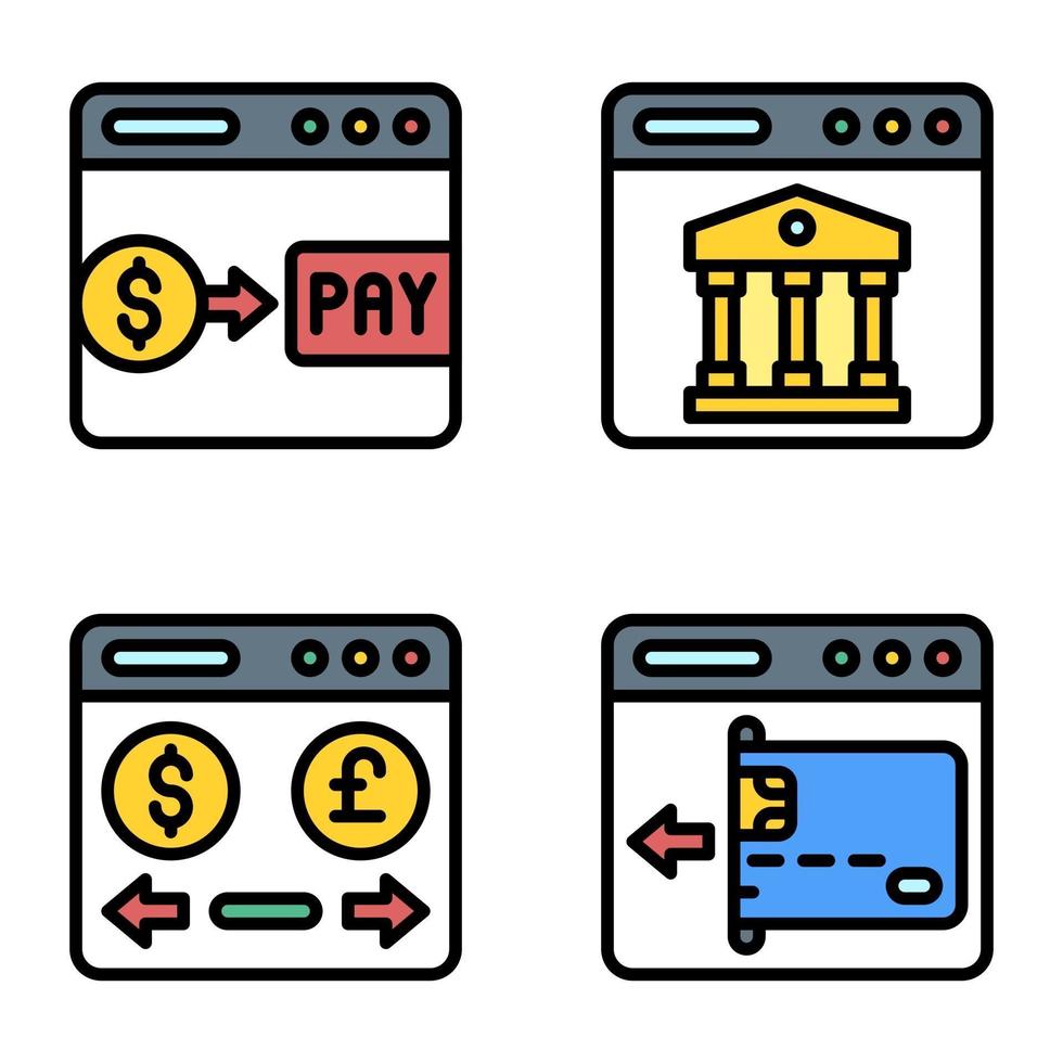 Payment gateway icon set 2 Payment related vector