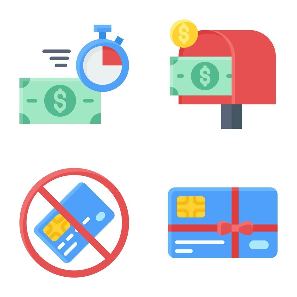Pay by mail icon set Payment related vector
