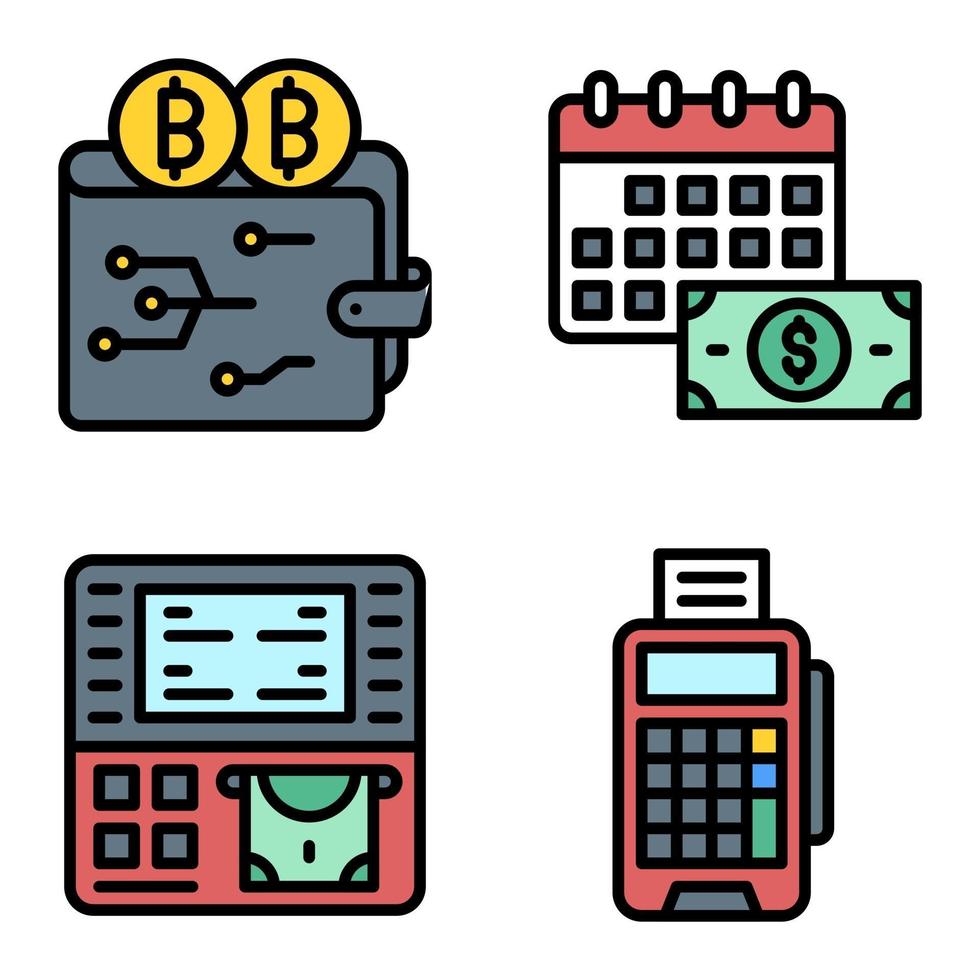 conjunto de iconos de pago digital vector relacionado con el pago