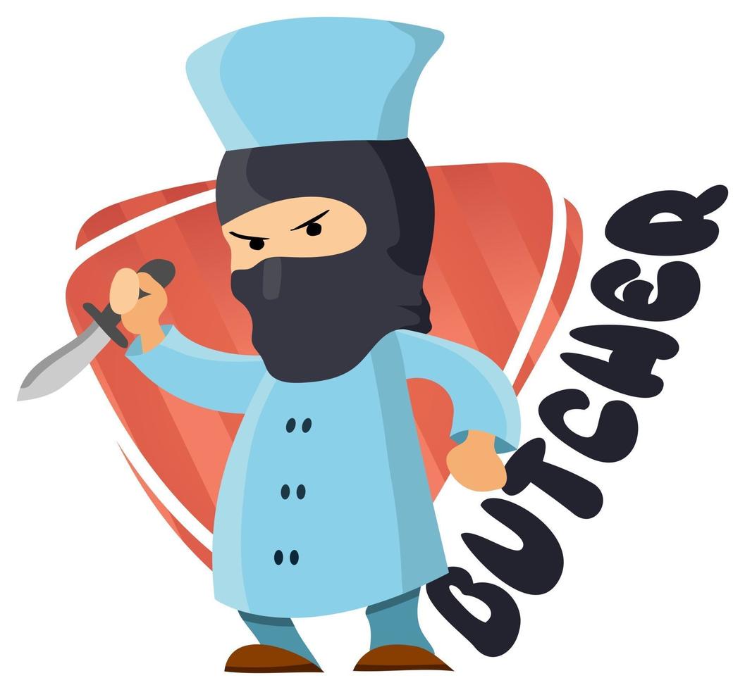 Hand drawn butcher cartoon style vector