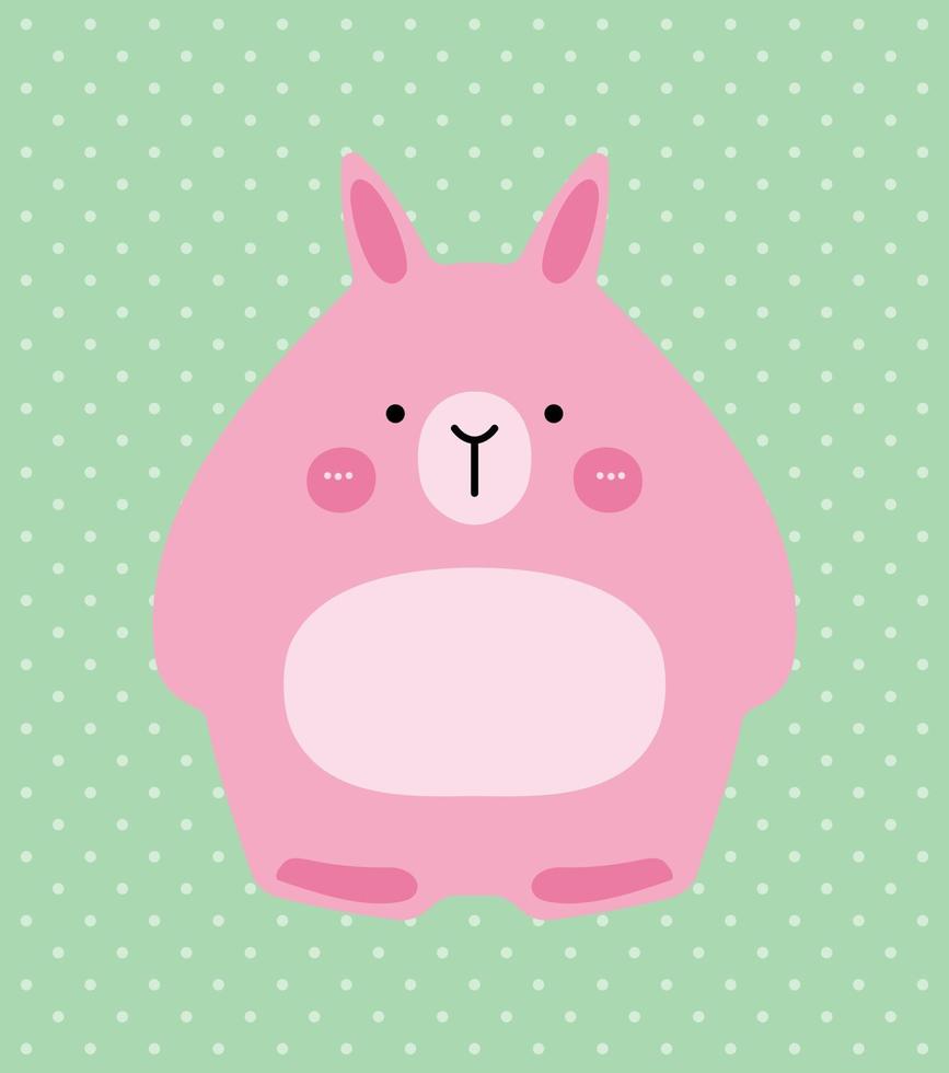 Cartoon pink rabbit sitting vector