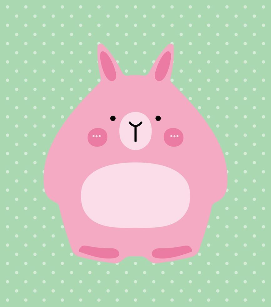 Cartoon pink rabbit sitting vector