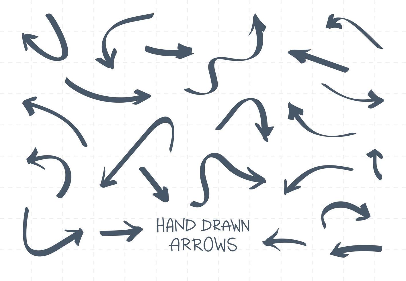 Hand Drawn Arrows Illustration Collection Package Set vector